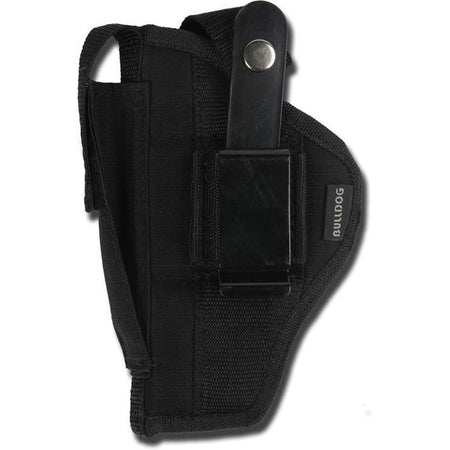 Bulldog Extreme Ambidextrous Nylon Holster with Belt Loop and Clip Fits Standard Autos 2-4" Barrels Black