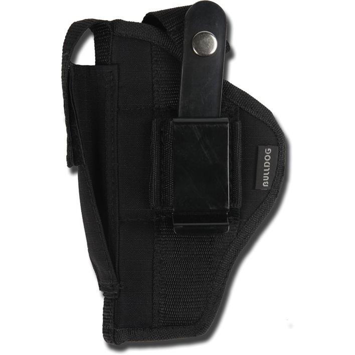 Bulldog Extreme Ambidextrous Nylon Holster with Belt Loop and Clip Fits Standard Autos 2-4" Barrels Black