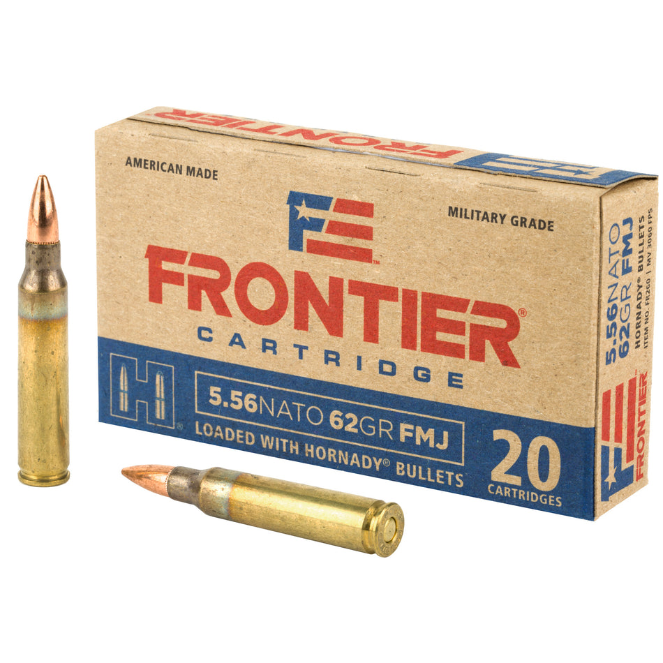 Frontier Cartridge Lake City Military Grade 5.56x45mm NATO 62 grain Full Metal Jacket ammunition