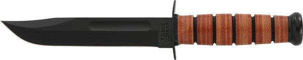KA-BAR US Army 7" Straight Edge Fixed Blade Fighting/Utility Knife with Leather Sheath