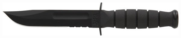 KA-BAR Short Serrated Fixed Blade 5.25" Knife with MOLLE Plastic Sheath