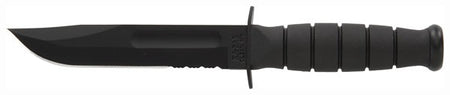 KA-BAR Short Serrated Fixed Blade 5.25" Knife with MOLLE Plastic Sheath