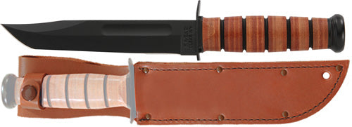 KA-BAR Single Mark 7" Fixed Blade Knife - 1095 Cro-Van Steel Leather Handle