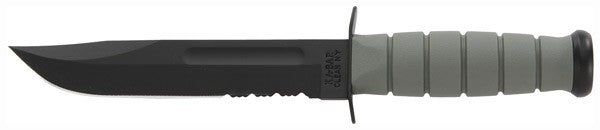 KA-BAR Foliage Green Fighting/Utility Knife 7" Serrated Blade with MOLLE Plastic Sheath