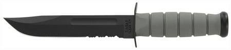 KA-BAR Foliage Green Fighting/Utility Knife 7" Serrated Blade with MOLLE Plastic Sheath