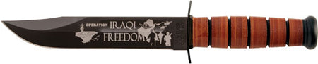 KA-BAR USMC Operation Iraqi Freedom Commemorative 7" Knife - Leather Sheath