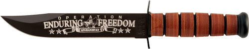 KA-BAR USMC OEF Afghanistan 7" Fixed Blade Commemorative Knife - Leather Sheath