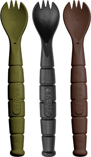 KA-BAR Mil-Spec Creamid Spork & Knife 3-Pack OD Green Black Brown