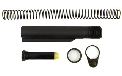 KAK Industry AR-15 Carbine Buffer Tube Mil-Spec Kit with Buffer Castle Nut End Plate Spring Black AR15-KT-003