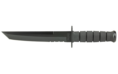 KA-BAR Tanto 12.8" Overall Fixed Blade Knife, 1095 Cro-Van Steel, Black Finish, MOLLE Compatible Sheath
