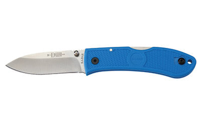 KA-BAR Dozier Lockback Folding Knife 4062BL, 3" AUS 8A Stainless Blade, Silver Satin Finish, Blue Zytel Grip, Reversible Clip