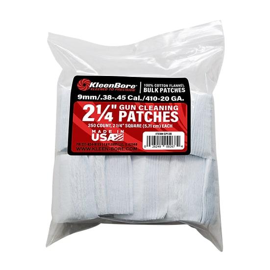 KleenBore 2.25" Cleaning Patches .38/.45 Caliber .410-20 Gauge 250-Pack