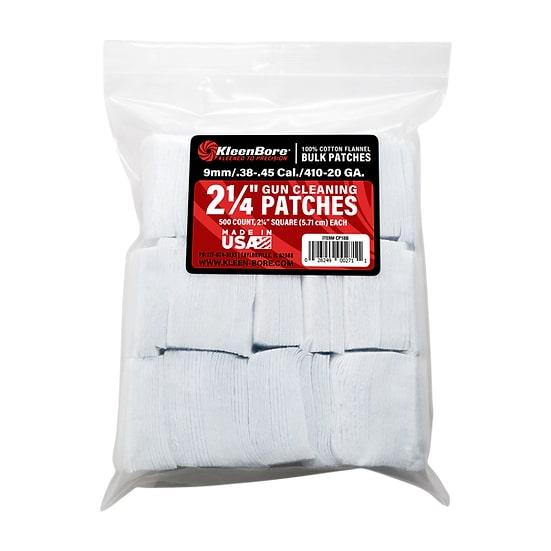 KleenBore Precision Cut Bore Cleaning Patches .38-.45 Cal and .410-20 GA 500 Per Pack