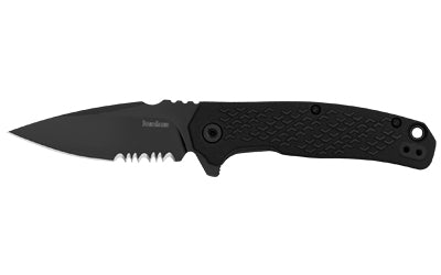 Kershaw Conduit Work Pocket Knife, 2.9" 8Cr13MoV Serrated Spear Point, Black GFN Handle, Reversible Clip 1407ST