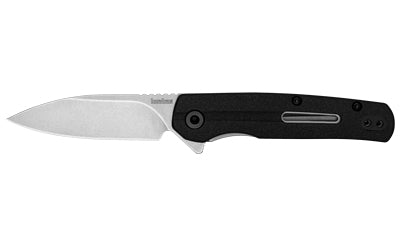 Kershaw Korra 1409 EDC Folding Knife, 2.75" Stonewashed Drop Point Blade, Black Glass-Filled Nylon Handle
