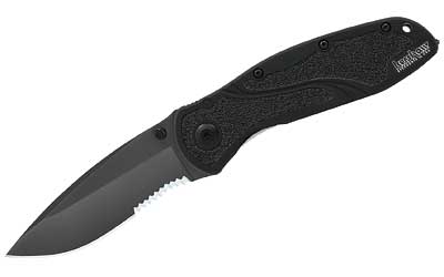 Kershaw Blur Glassbreaker EDC Folding Knife, SpeedSafe, 3.4" Drop Point Blade, Aluminum Handle, Pocket Clip 1670GBBLKST