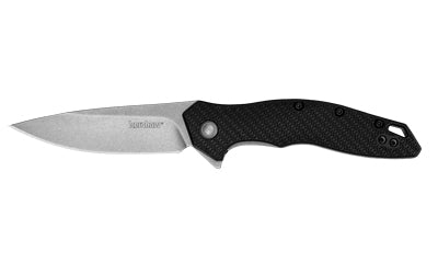 Kershaw Shoreline 1845 Assisted Opening Flipper Folding Knife, 3" Stonewashed 8Cr13MoV, Nylon Handle, Deep-Carry Clip