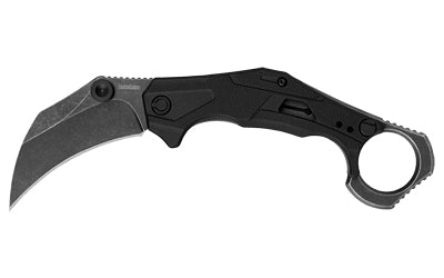 Kershaw Outlier 2064 Karambit Flipper Folding Knife, 2.6" Hawkbill BlackWash Blade, Reversible Pocket Clip
