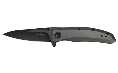 Kershaw GRID 2200 Assisted Opening Flipper Folding Knife, 3.7" Drop Point Blade, Steel Handle, Frame Lock