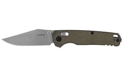 Kershaw Bel Air American-Made Pocket Knife, 3.05" CPM MagnaCut Clip Point, Olive Micarta Handle, Stonewashed Finish 6106