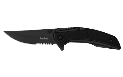 Kershaw Outright Stealthy Flipper Folder, 3" Partially Serrated Trailing Point, Black PVD Finish, G10 Handle 8320BLKST