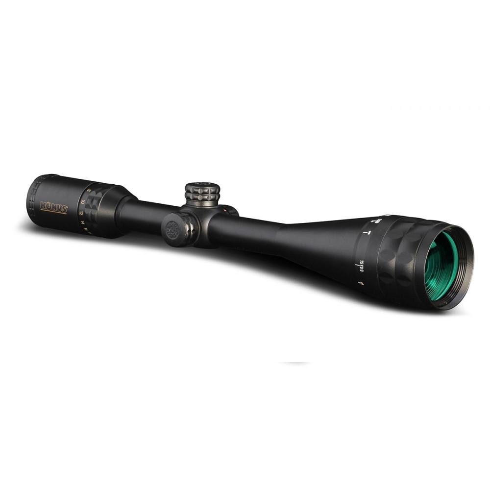 KonusPro Plus 6-24x50mm Illuminated Fine Crosshair Engraved Reticle Rifle Scope Matte Black