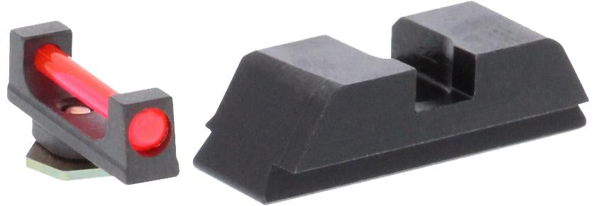 Ameriglo Glock 42/43/43X/48 Red Fiber Optic Front Black Rear Sight Combination Set