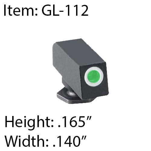 Ameriglo Classic Style Glock Front Night Sight - Tritium Green/White Outline