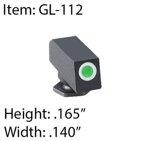 Ameriglo Classic Style Glock Front Night Sight - Tritium Green/White Outline