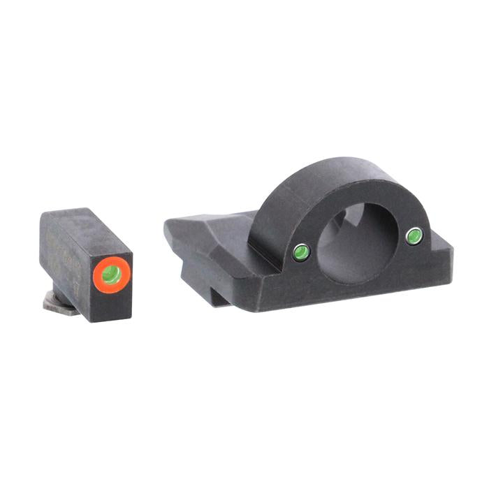 Ameriglo Green Tritium Ghost Ring Sight Set with Orange Outline for Glock 17/19/26
