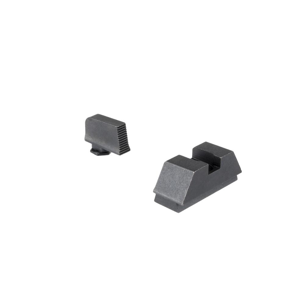 Ameriglo Optic Compatible Iron Sight Set for Glock .295 Rear Serrated Black .220 Front