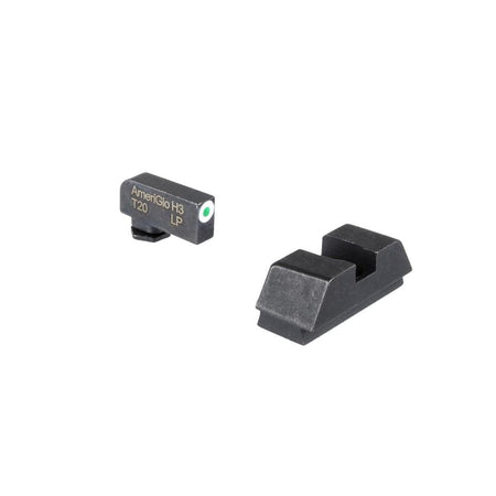 Ameriglo Glock Optic-Compatible Tritium Iron Sight Set Green White Front .220 Black Rear .295 1L Tall