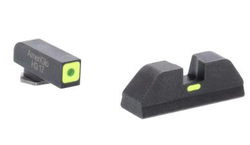 Glock Gen 5 Rear Sight Green Tritium with Lime Green Luminescent Square Outline