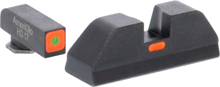 Green Tritium Outline with Orange Non-Tritium Square Rear Sight Glock Gen 5