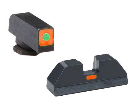 Ameriglo Green Tritium Orange Square Outline Rear Sight for Glock Generation 1 through 4