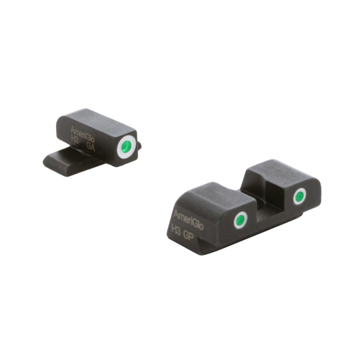 Ameriglo Classic Tritium Night Sight Set Springfield Hellcat Standard Green/White 3-Dot Configuration