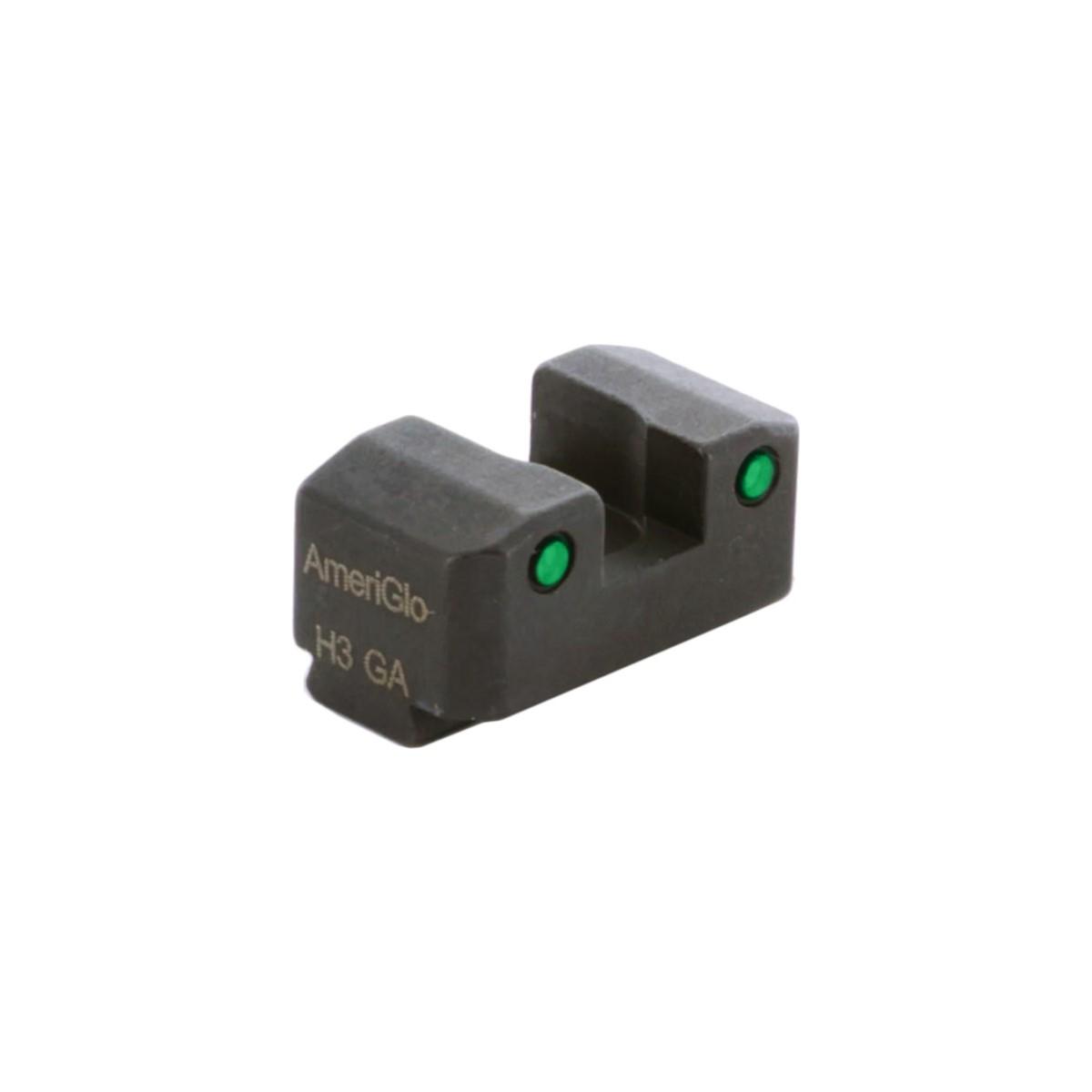 Ameriglo Green Tritium Black Outline Serrated Rear Sight .300" H Sq Notch Hellcat OSP