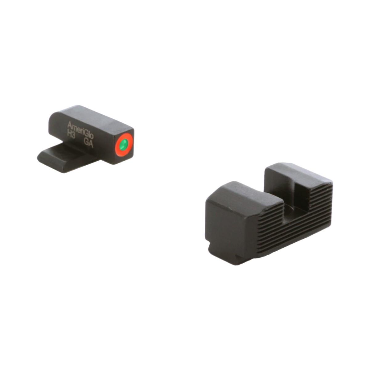 Ameriglo Protector Sight Set for Springfield Hellcat Standard Green Tritium/Orange Front Black Rear