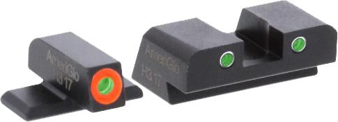 Tritium Rear Sight Green with Round Orange/White Outline for SIG Sauer #8 Rear Height