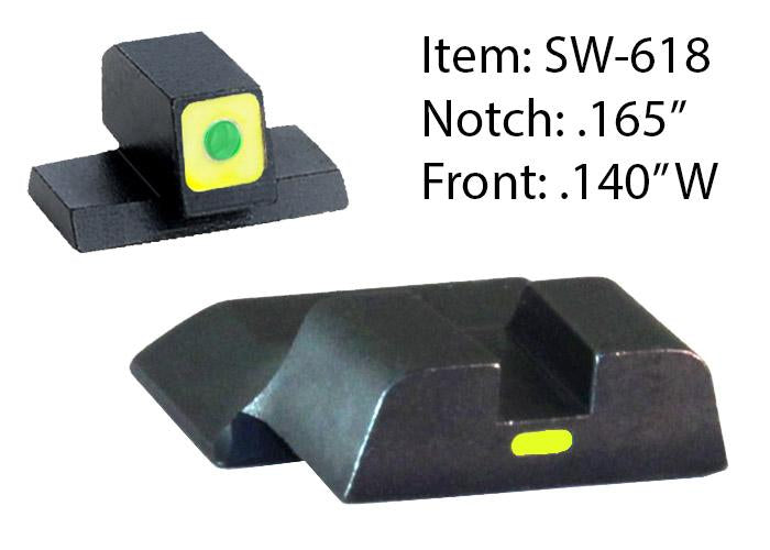 Ameriglo CAP Sight Set Tritium Green/LumiGreen for Smith & Wesson M&P Shield