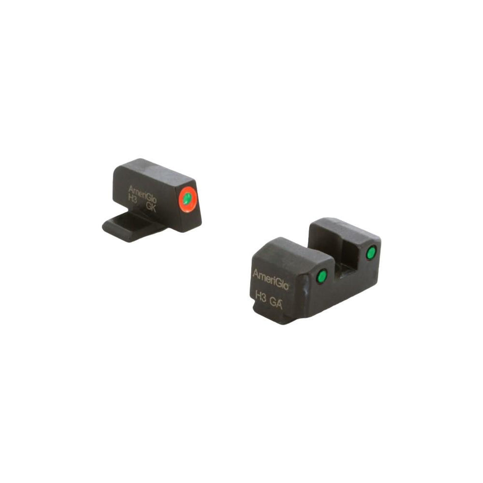 Ameriglo Trooper Series Tritium Sight Set for All Springfield XD Models Green/Orange ProGlo