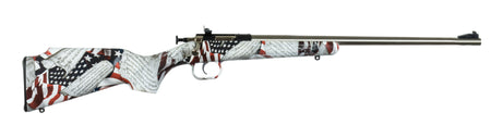 Crickett KSA3168 Youth 22 LR 1rd 16.12" Stainless Steel Barrel, Fixed Front/Adjustable Rear Peep Sights, American Flag/Amendment Synthetic Stock w/11.5" LOP, Rebounding Firing Pin Safety