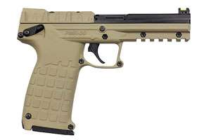 Kel-Tec PMR30BTAN PMR30 22 WMR 30+1 4.30" Fluted Steel Barrel, Black/Tan Serrated Slide, Tan Polymer Frame w/Picatinny Rail, Tan Textured Polymer Grip