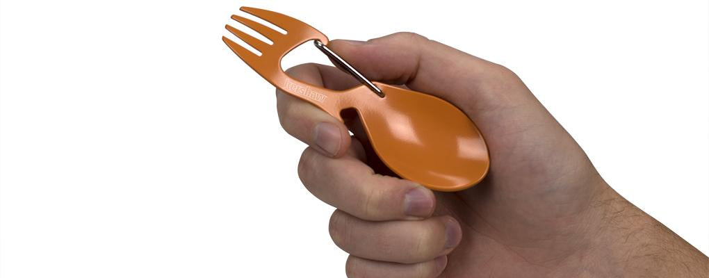 Kershaw Ration Orange Multi-Tool Spork Fork Utensil 4-3/5" Overall