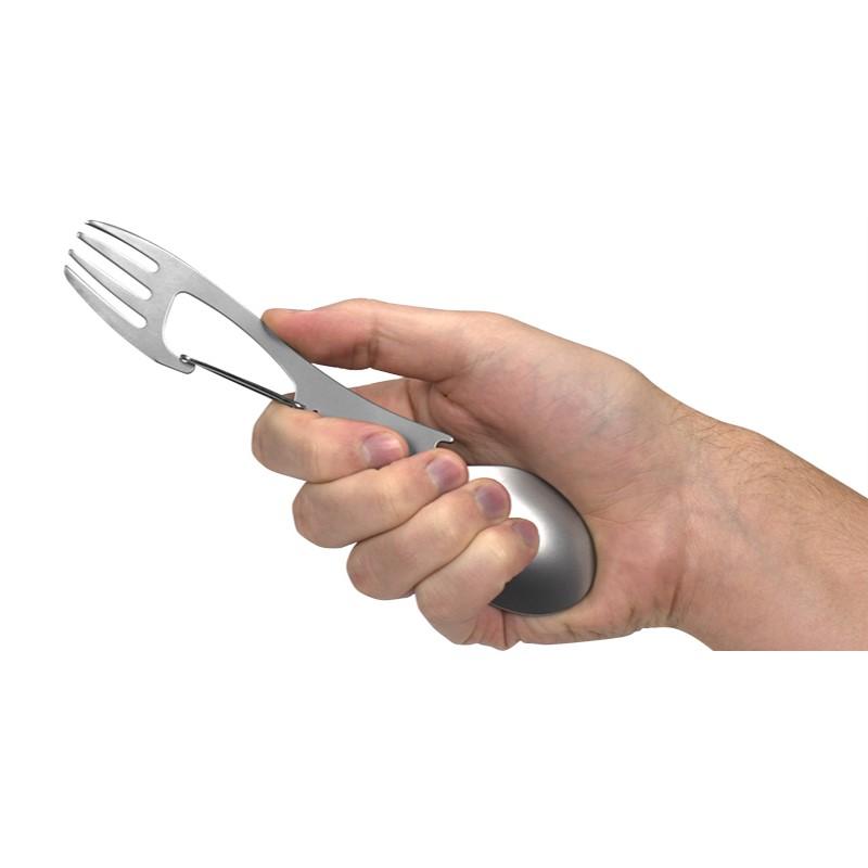 Kershaw Ration XL Oversized Stainless Steel Utensil Multi-Tool with Carabiner Gate 7.3"