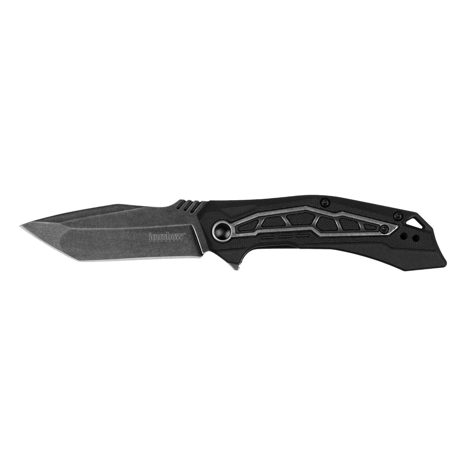 Kershaw Flatbed Assisted Opener Tanto Blade Folding Knife 3-1/8" BlackWash