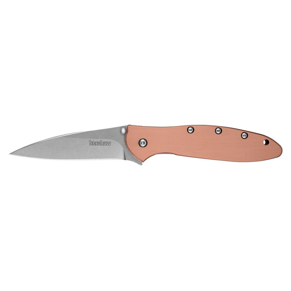 Kershaw Leek EDC Folding Knife Copper Handle 3-Inch Drop Point Blade