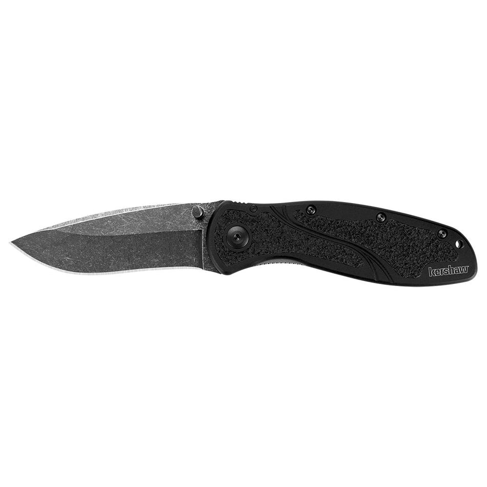 Kershaw Blur Assisted Open Folding Knife 3-2/5" Drop Point BlackWash