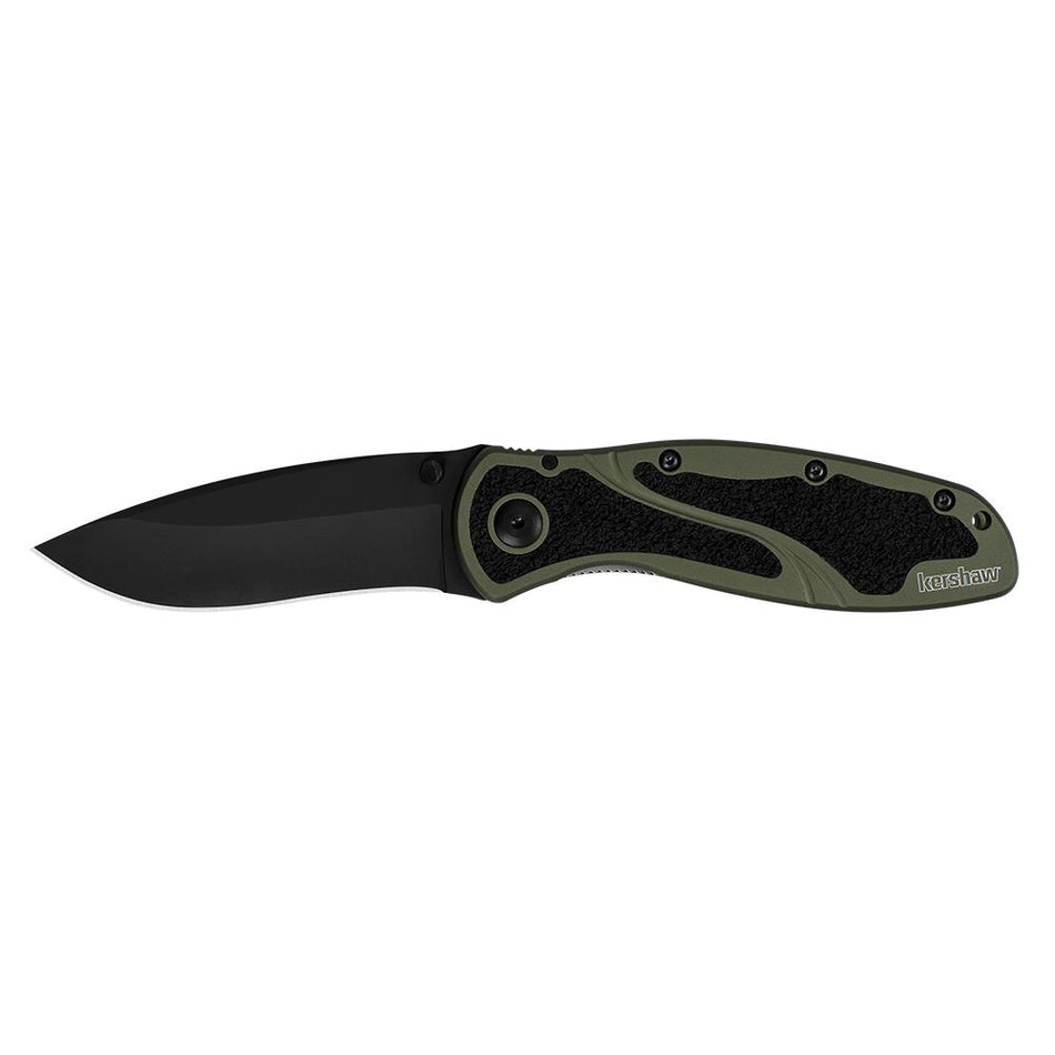 Kershaw Blur Assisted-Open Folding Knife Olive Drab with Drop Point