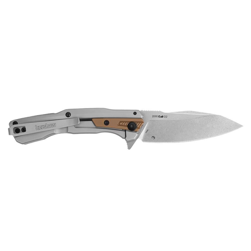Kershaw Endgame Framelock Folding Knife 3.25" D2 Tool Steel Bronze Silver Finish